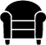 The image is of a icon representing upholstered furniture